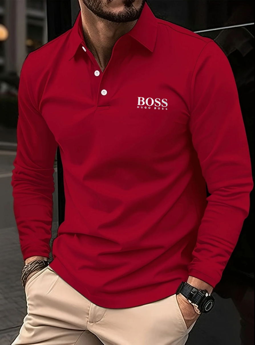 B0SS | Men's long sleeve polo shirt (1+1)